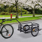 Aosom Folding Bicycle Cargo Trailer with Hitch - Black-Large, air-filled 16" tires for increase hauling and load capacity