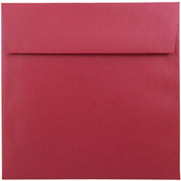 JAM Paper 6.5" x 6.5" Square Metallic Invitation Envelopes - Stardream Jupiter Red - 25 Pack -Colour: Stardream Jupiter Red 