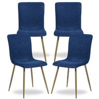 FurnitureR Dining Side Chairs - Green - 4 Pack-Metal tube finish for durability and longevity, sturdy construction for years of enjoyment
