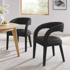 Modway Pinnacle Boucle Upholstered Dining Chair - Black - 2 Pack-Non-Marking Foot Pins