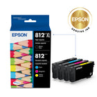 Epson T812 Ink Cartridge Combo Pack - High Capacity Black/Standard Capacity Colour CMY-Worry-free handling - smudge, fade and water resistant prints 