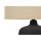 Monarch Specialties 24" H Contemporary Table Lamp - Black Ceramic / Beige Shade-Minor assembly is required with illustrated instructions included. confidently designed using durable materials, this lamp is backed with 2-year limited warranty against manufacturer's defects for your satisfaction