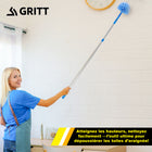 Gritt Commercial - Brosse chasse-toiles avec manche télescopique de 6 pi - Lot de 2-Longueur de la brosse : 6 11/16 po