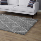 Modway Toryn Diamond Lattice Shag Area Rug - 5 ft W x 8 ft L - Grey/Ivory-100% Polypropylene