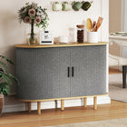 HOMCOM 47.2" L Fluted Sideboard Buffet Cabinet - Grey-Spacious top surface is great for displaying decor and plants