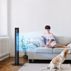 HOMCOM 46" Tower Fan for Bedroom with Remote Controller - Black-Child mode will turn off LED display if you don't control in 30 seconds, and you can turn off it by remote control 