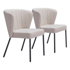 Zuo Aimee Dining Chair - Beige - Set of 2-Assembly not required