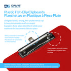 Davis Group - Planchettes à pince en plastique, format lettre, 9 po l x 12 po H – Rouge - 6 par paquet-Rouge