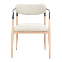 Zuo Equinox Dining Chair - Oyster Grey/Natural-Armrest support