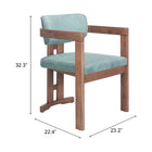 Zuo Poly Dining Chair - Moss Grey/Walnut-6