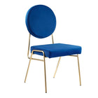 Modway Craft Performance Velvet Dining Side Chair - Gold/Navy-Mid-Century Modern Dining Chair