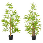 Outsunny 4' Artificial Bamboo Tree - Green-The set includes two beautiful artificial bamboo trees 