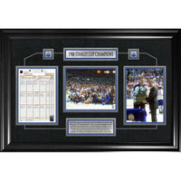 Edmonton Oilers 1988 Stanley Cup Champions Scoresheet Collage - Framed Print - 36" x 24"-Premium scoresheet framed