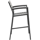 Modway - Maine Terrasse extérieure Tabouret de bar - Brun Gris-Lattes de bois synthétique gris clair