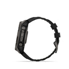 Garmin fēnix 8 - Solar Outdoor Recreation/Adventure Watches - 51 mm - Sapphire, Carbon Gray DLC Titanium with Black/Pebble Gray Silicone Band-For your active lifestyle, a built-in speaker and mic let you make and take phone calls from your wrist when your watch is paired to your smartphone — and you can even use your smartphone’s voice assistant to respond to text messages and more