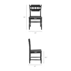 Modway Jax Oak Wood Dining Chair With Wavy Razor Back - Black-Wavy Razor Back