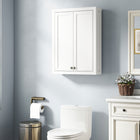 HOMCOM - Armoire murale de salle de bain avec 2 portes et étagères réglables - blanc-Conception murale qui économise de l’espace au sol, idéale pour les petites salles de bain