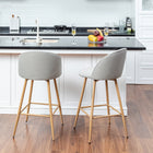 Homy Casa - Tabourets de bar hauteur comptoir de 26'' avec siège en tissu gris rembourré - Paquet de 2-Tissu Durable : Tissu de haute qualité, doux, résistant à l'usure et facile à entretenir.