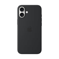 Apple - Étui en silicone avec MagSafe pour iPhone 16 Plus - Noir-Il contient 55 % de silicone recyclé et présente un revêtement soyeux qui offre une prise agréable. À l’intérieur, une fine doublure en microfibre rehausse la protection