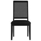 Modway Arlo Vegan Leather Upholstered Faux Rattan and Wood Dining Side Chairs - Black - 2 Pack-9