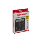 Sharp 12-Digit Angled LCD Display Desktop Calculator - Black-Dual power solar with battery backup