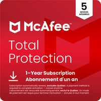 McAfee Total Protection Antivirus&Internet Security- 5 Devices (Windows/Mac/Android/iOS/ChromeOS)-1-Year Subscription with Auto-Renewal [Digital Download]-Protect your digital life with McAfee Total Protection. Stay secure with award-winning antivirus, scam protection, identity monitoring and VPN.
