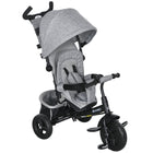 Qaba - Tricycle 6 en 1 pour tout-petits 1-5 ans avec poignée parentale - gris-Conception 6 en 1, garantit une promenade confortable et sécurisée pour votre enfant à mesure qu'il grandit 