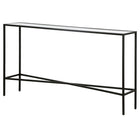 Hudson&Canal - Console Henley 55" de largeur avec plateau en verre - Bronze noirci-La table a une capacité de poids de 30 lb