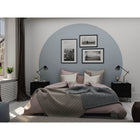 Manhattan Comfort Rockefeller 20.08" Mid-Century Modern 2-Drawer Nightstand 2-Piece Set - Black-Choose Your Handle Design When the Product is at Your Home! Option for Cut-Out Edge Handle, or Flush Design Look