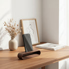 Decent Living Base de haut-parleur en bois pour téléphone - Noyer-Beau support de téléphone s'adapte à n'importe quel endroit