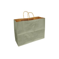 Eddie's - Sac à provisions en papier kraft 100 % recyclé - 16" x 6" x 12" - Étain argenté - Paquet de 250-16" x 6" x 12"