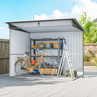 Outsunny Garden Storage Shed with Skylight - 9' x 6.5' - Dark Grey-The PC boards above the door provide increased lighting

