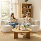 HOMCOM - Canapé 3 places sans armature rembourré en chenille 102 po - blanc crème-Comprend trois coussins pour le soutien lombaire et cervical  