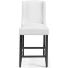 Modway Baron Faux Leather Counter Stool - White - Set of 2-High-Quality Faux Leather Upholstery
