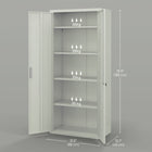 HOMCOM - Armoire de rangement en métal 71 po avec 2 portes - blanc-Structure en acier avec revêtement en poudre augmentant la durabilité 