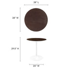 Modway Lippa 28" Round Wood Dining Table - White Cherry Walnut-Wood Grain Veneer and MDF Tabletop