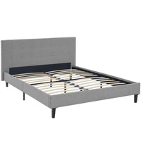 Modway Linnea Full Bed - Light Grey-Platform Bed Frame With Headboard
