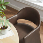 Modway Talia Vegan Leather Dining Armchair - Espresso-Fixed Padded Seat/Backrest