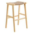 Modway - Saoirse Tabouret de bar en bois de corde tressée - Naturel naturel - Ensemble de 2-Assemblée requise