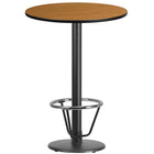 Flash Furniture Dessus de table rond de 30 po en stratifié de bois naturel avec base de table ronde de 18 po à hauteur de bar-Table d'hospitalité à hauteur de bar