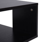 HOMCOM Side Table with Storage - Black-Material: Particle board 