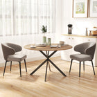 HOMCOM - Table à manger ronde 47 po avec pieds en acier - brun-Surface résistante aux rayures pour une utilisation quotidienne 