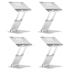 ShoppingAll - Support Ergonomique Réglable en Hauteur pour Ordinateur Portable - Argent - Paquet de 4-Fabriqué en alliage d'aluminium de première qualité