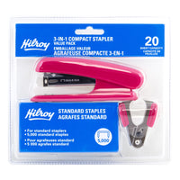 Hilroy 3-In-1 Compact Stapler Value Pack - Assorted Colours-Compact design makes this half strip stapler perfect for on-the-go stapling, whether you’re in the office, classroom, or at home 