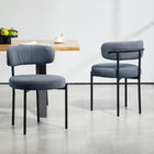 HOMCOM Dining Chairs with Steel Legs for Kitchen - Grey - Set of 2-Assembly required