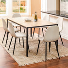FurnitureR - Chaise de Salle à Manger en Tissu, Ivoire Beige- Lot de 4-6