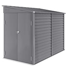 Outsunny - Abri de rangement extérieur en acier 4,6 pi x 9 pi-Sert d’abri pour outils de jardin, d’abri à vélos, d’abri pour générateur ou d’espace pour la tondeuse à gazon  
