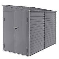 Outsunny - Abri de rangement extérieur en acier 4,6 pi x 9 pi-Sert d’abri pour outils de jardin, d’abri à vélos, d’abri pour générateur ou d’espace pour la tondeuse à gazon  
