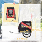Aosom Dog Bike Trailer with 3 Entrances and Large Wheels - Red/Black-Entry at the front, top and the back for easy in and out 