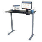 Victor - Bureau debout entierement electrique reglable en hauteur, 4' de large, noir-23.6 po L x 48 po l x 48.4 po H